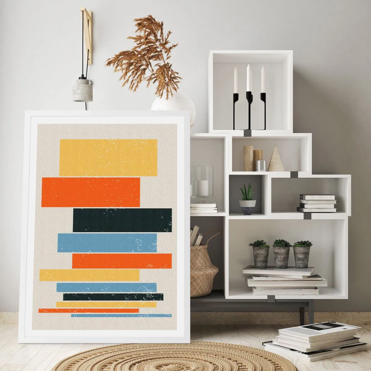 Plakat i hvid ramme - Optagelse af musik - 70x100 cm