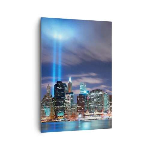 Lærredstryk - Billede på lærred - Ræk mod himlen med lys - 70x100 cm