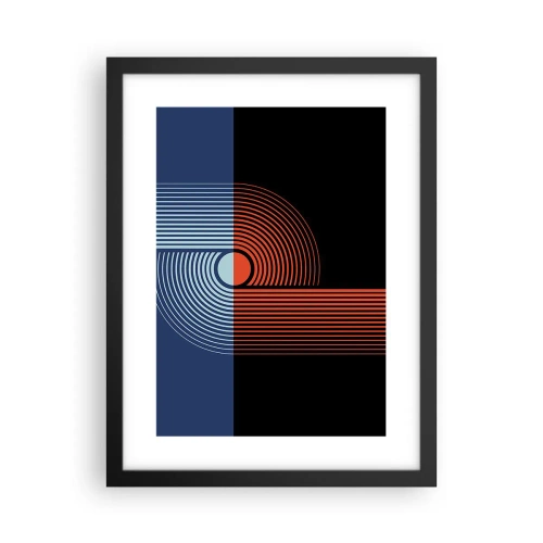 Plakat i sort ramme - I en geometrisk omfavnelse - 30x40 cm