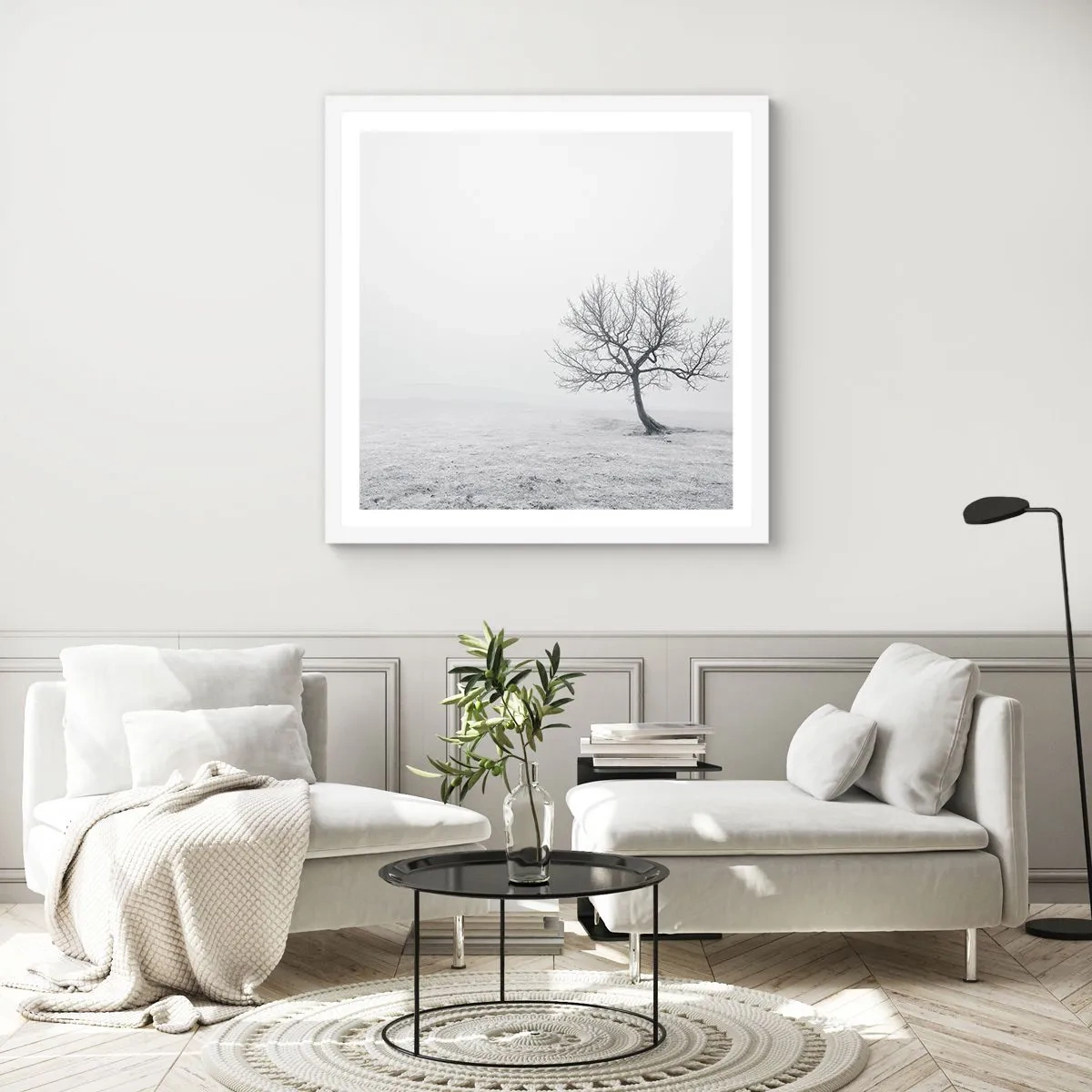 Plakat i hvid ramme - Mod intetheden - 50x50 cm