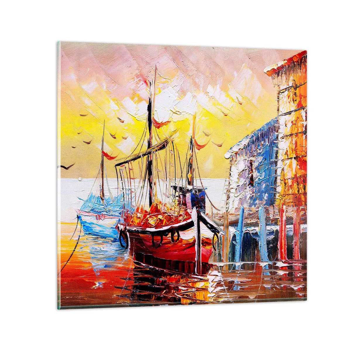 Billede på glas - Glædelig tilbagevenden - 40x40 cm