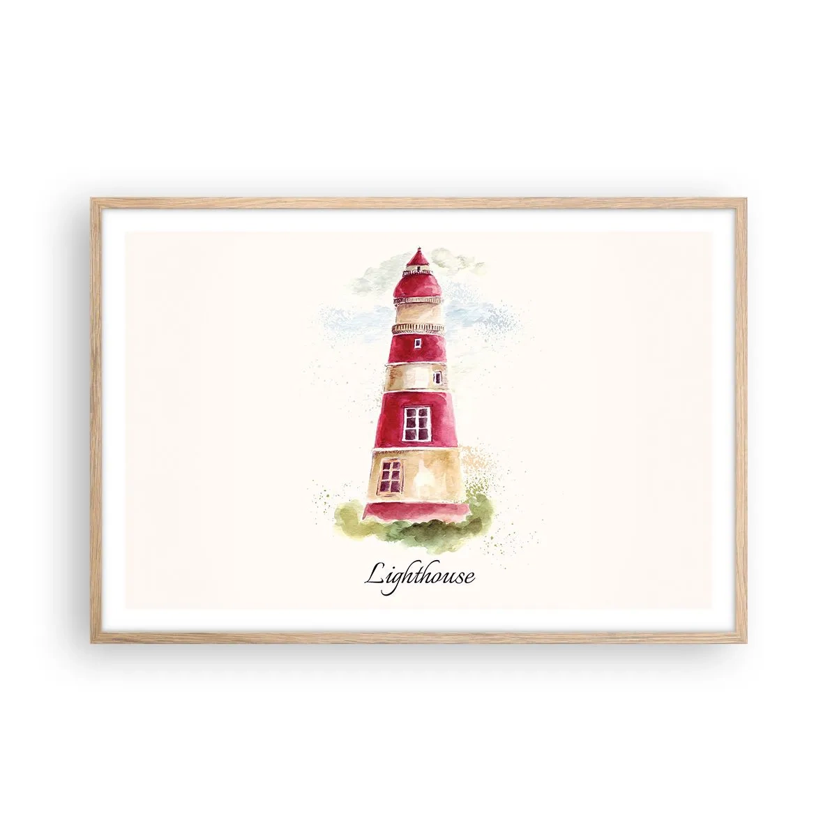 Plakat i ramme af lyst egetræ - Altid vejret omkring - 91x61 cm