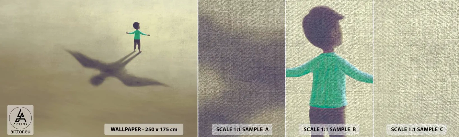 Prøve Fototapet Premium Canvas - Fremtidens helt - Abstraktion, Fantasi, Stykke - 100x30 cm