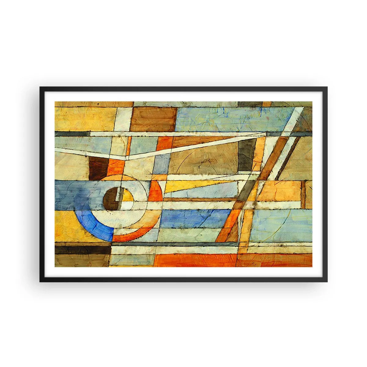 Plakat i sort ramme - Kubisme på en byggeplads - 91x61 cm