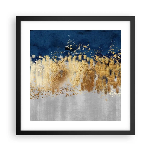 Plakat i sort ramme - Moderne komposition med gnist - 40x40 cm