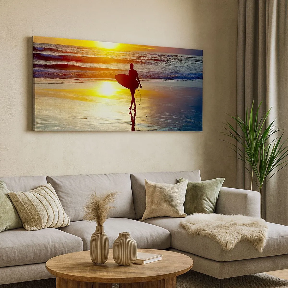 Lærredstryk - Billede på lærred - Krigerens tilbagevenden - 100x40 cm