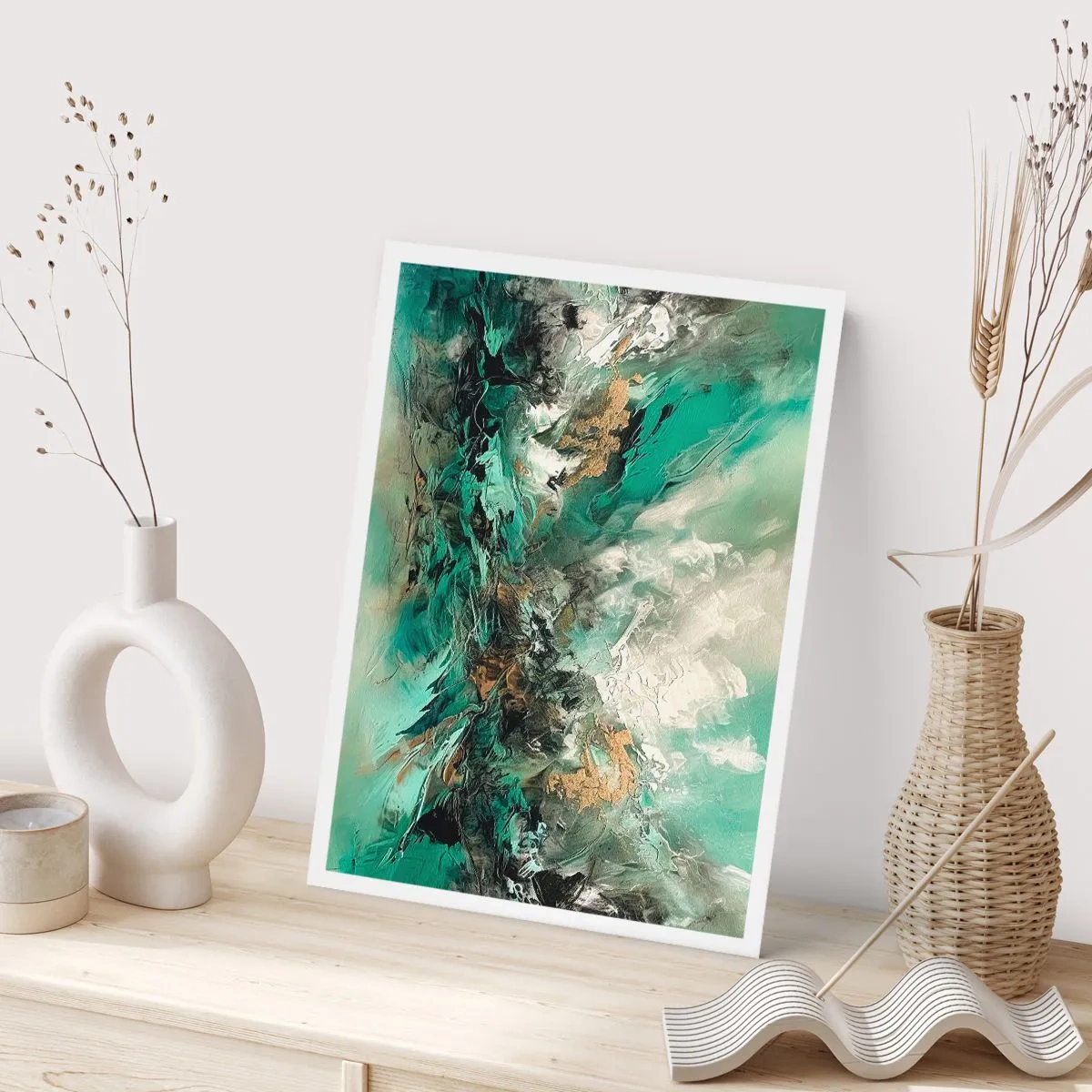 Plakat - Smaragdsort byld - 70x100 cm