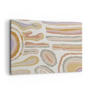Lærredstryk - Billede på lærred - Farverige tværsnit - 100x70 cm