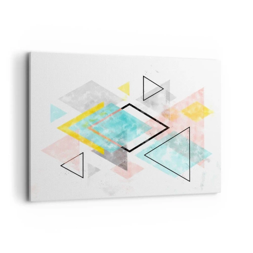 Lærredstryk - Billede på lærred - Geometrisk leg - 100x70 cm