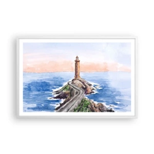 Plakat i hvid ramme - Med front mod havet - 91x61 cm