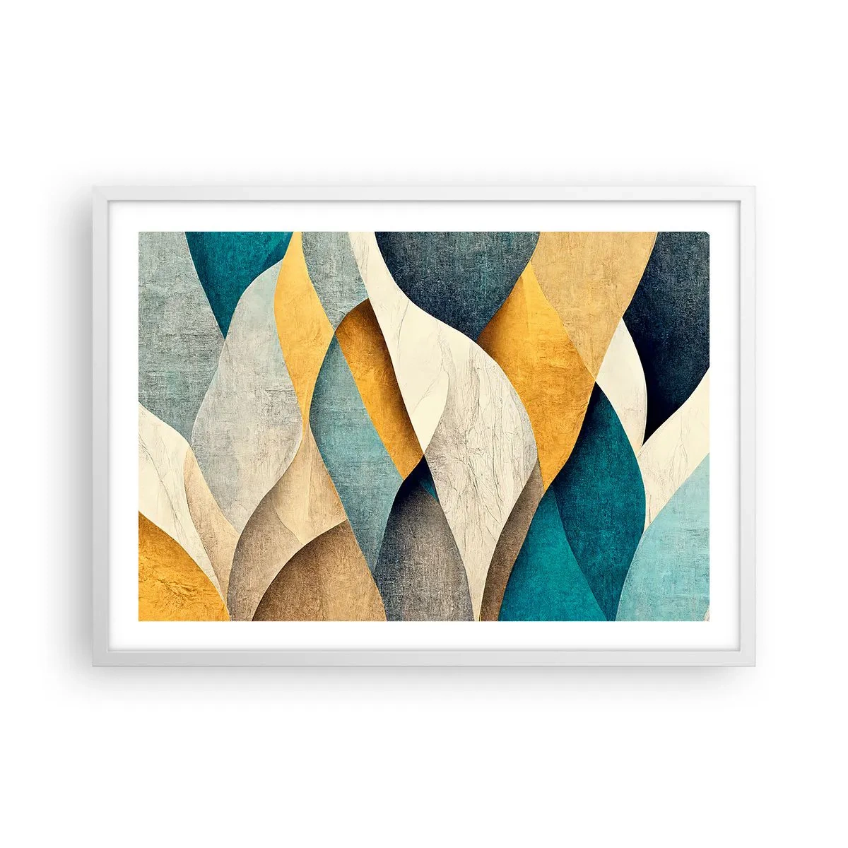 Plakat i hvid ramme - Rytme og bølger - 70x50 cm