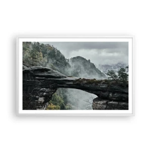 Plakat i hvid ramme - Eventyret er ved at begynde - 91x61 cm