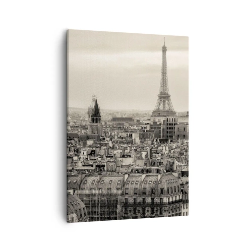 Lærredstryk - Billede på lærred - Over Paris' hustage - 50x70 cm