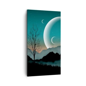 Lærredstryk - Billede på lærred - Karneval i den stjerneklare nat - 45x80 cm