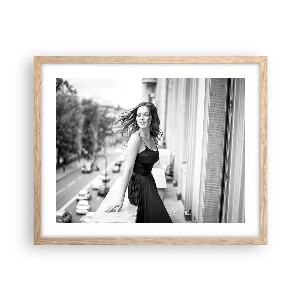 Plakat i ramme af lyst egetræ - Bestemt en pariser - 50x40 cm