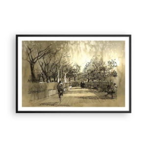 Plakat i sort ramme - Et øjeblik med fjer - 91x61 cm