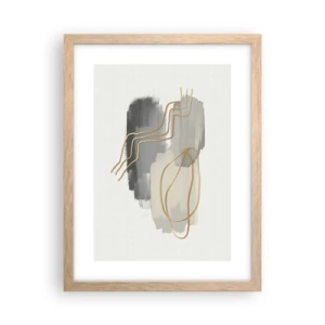 Plakat i ramme af lyst egetræ - Vedholdenhed og bevægelse - 30x40 cm