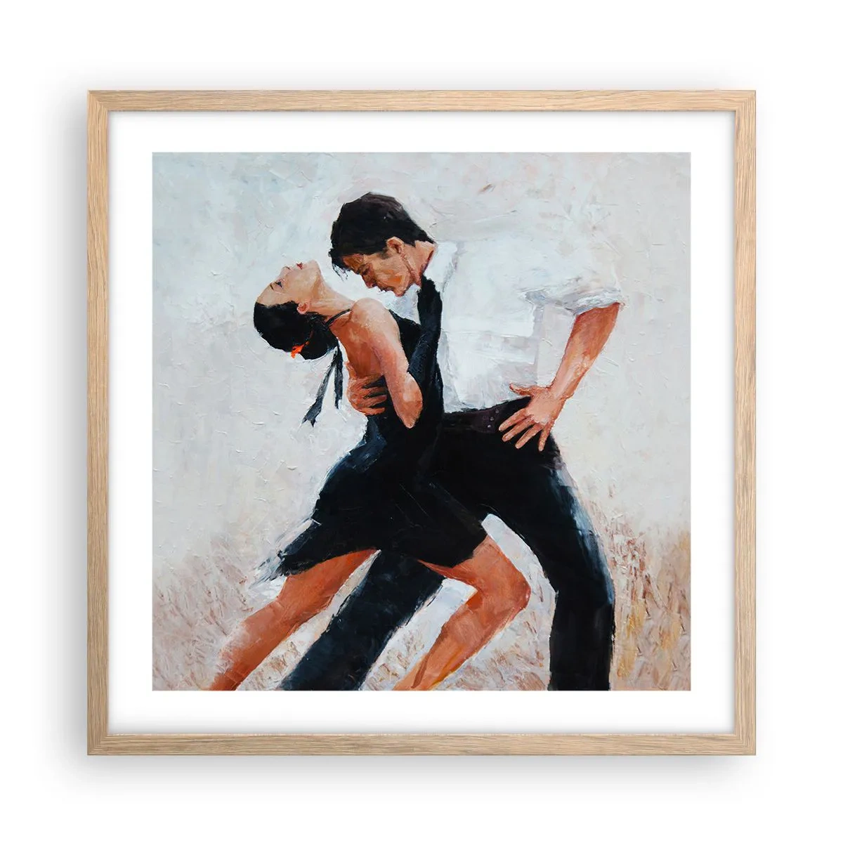 Plakat i ramme af lyst egetræ - Mine drømmes tango - 50x50 cm