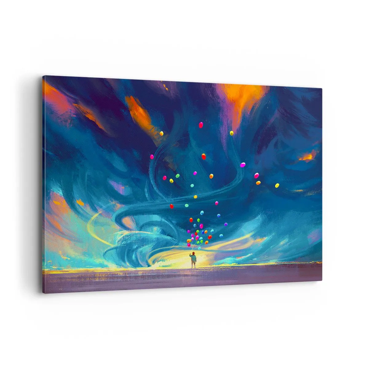Lærredstryk - Billede på lærred - På en blå vind - 100x70 cm