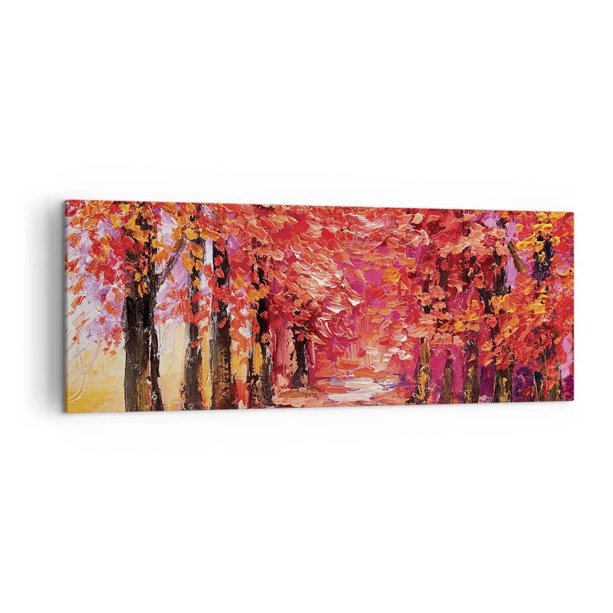 Lærredstryk - Billede på lærred - Efterårets indtryk - 140x50 cm
