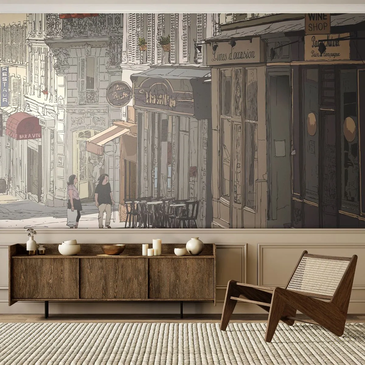 Fototapet Premium Sand - Byens glæder - Arkitektur, By, Paris - 100x70 cm