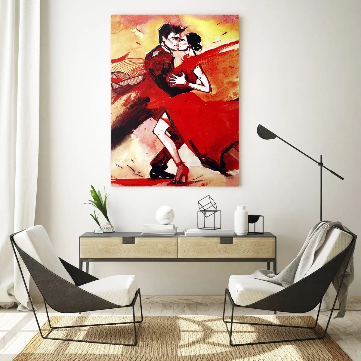 Billede på glas - Lilla rytme af lidenskab - 70x100 cm