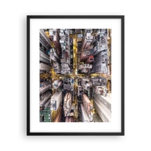 Plakat i sort ramme - Hilsner fra Hong Kong - 40x50 cm