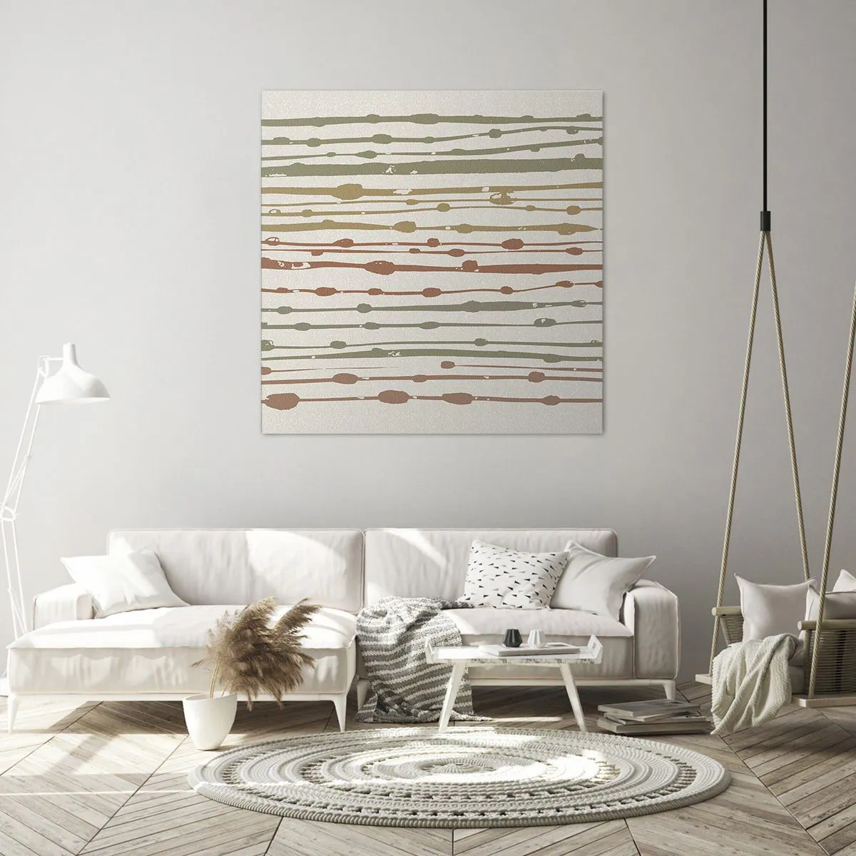 Lærredstryk - Billede på lærred - Musikalsk farvenotation - 40x40 cm