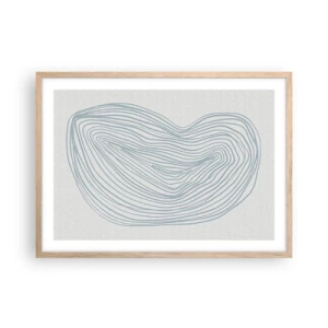 Plakat i ramme af lyst egetræ - Smil fra en dråbe - 70x50 cm