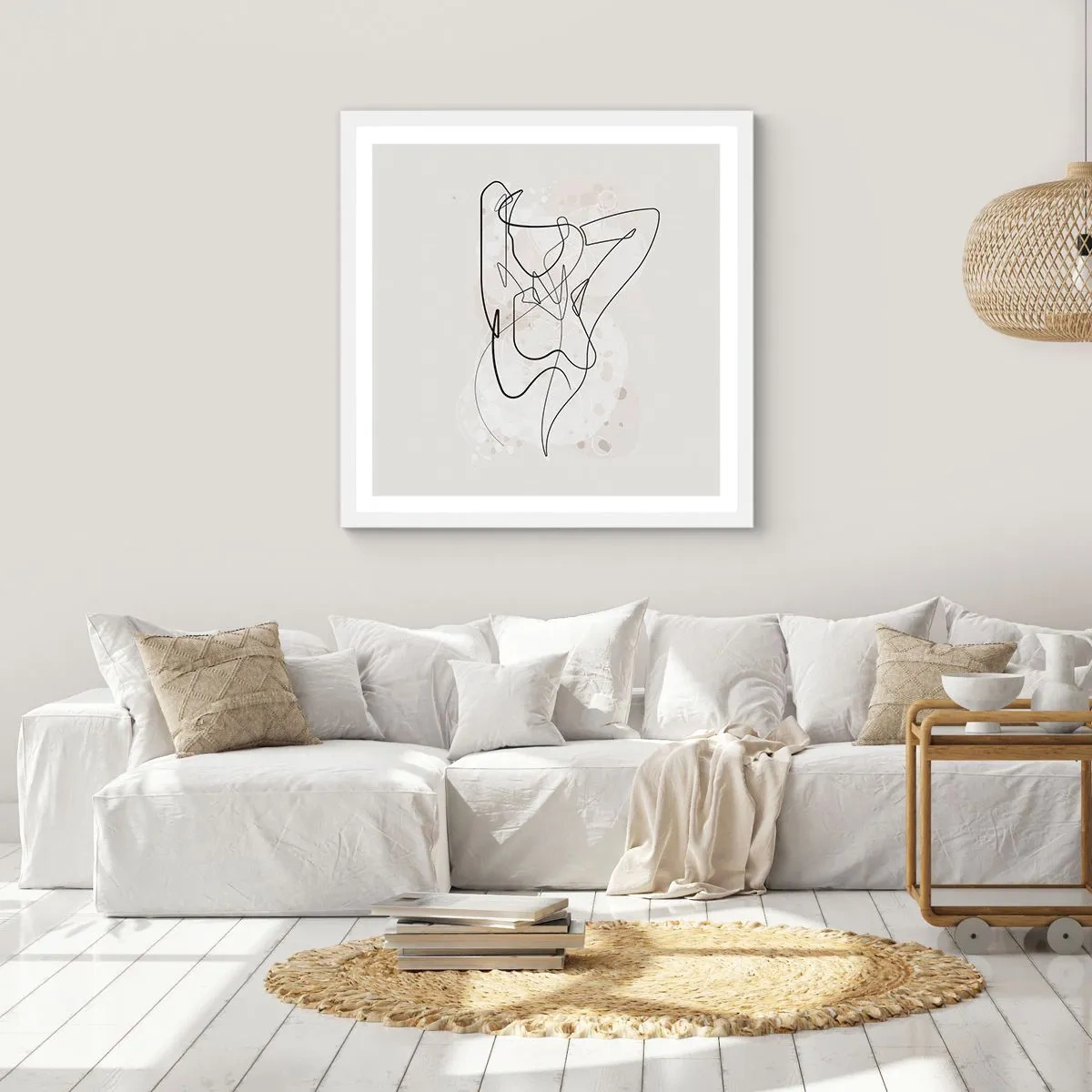 Plakat i hvid ramme - Forførelsens kunst - 40x40 cm