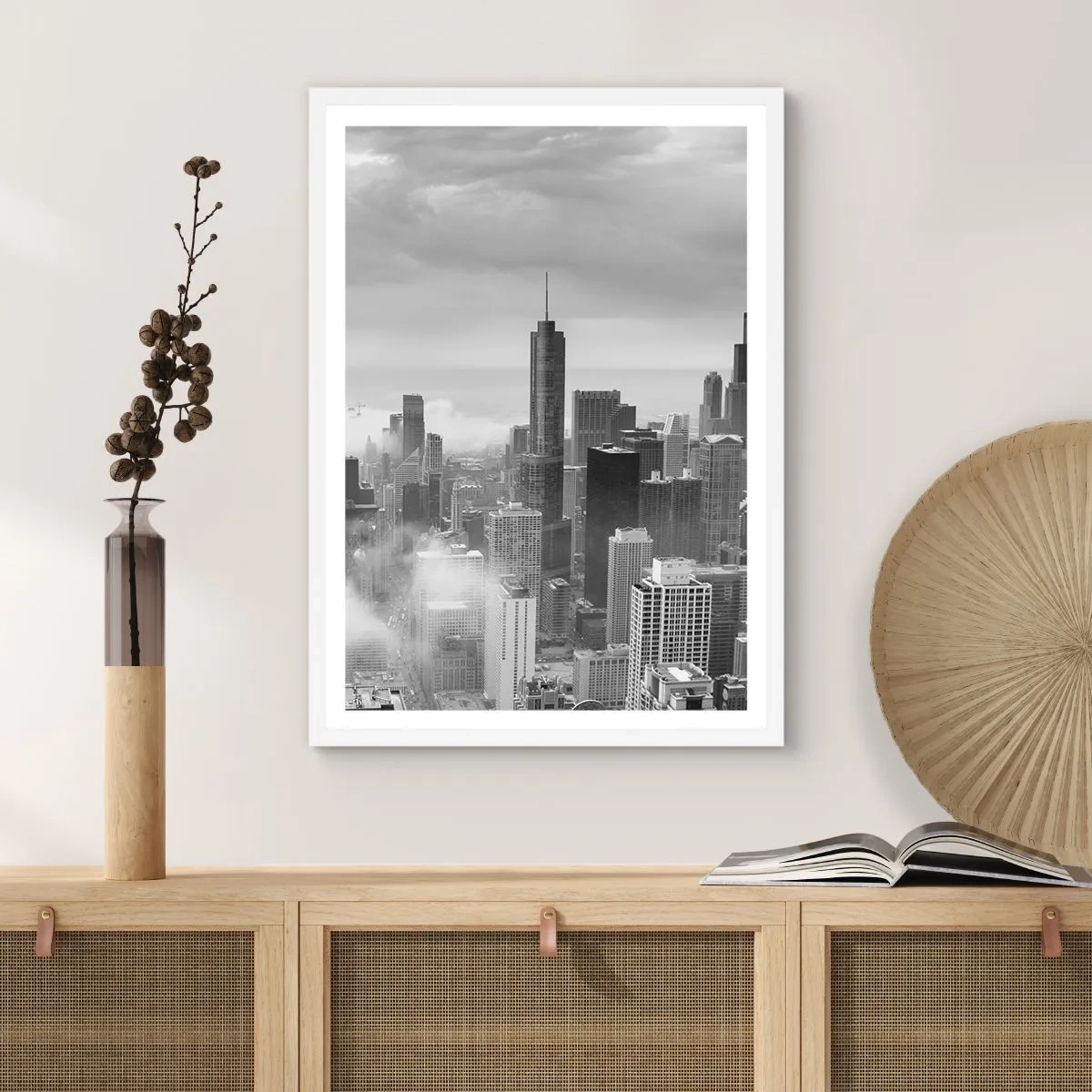 Plakat i hvid ramme - Amerikansk landskab - 50x70 cm