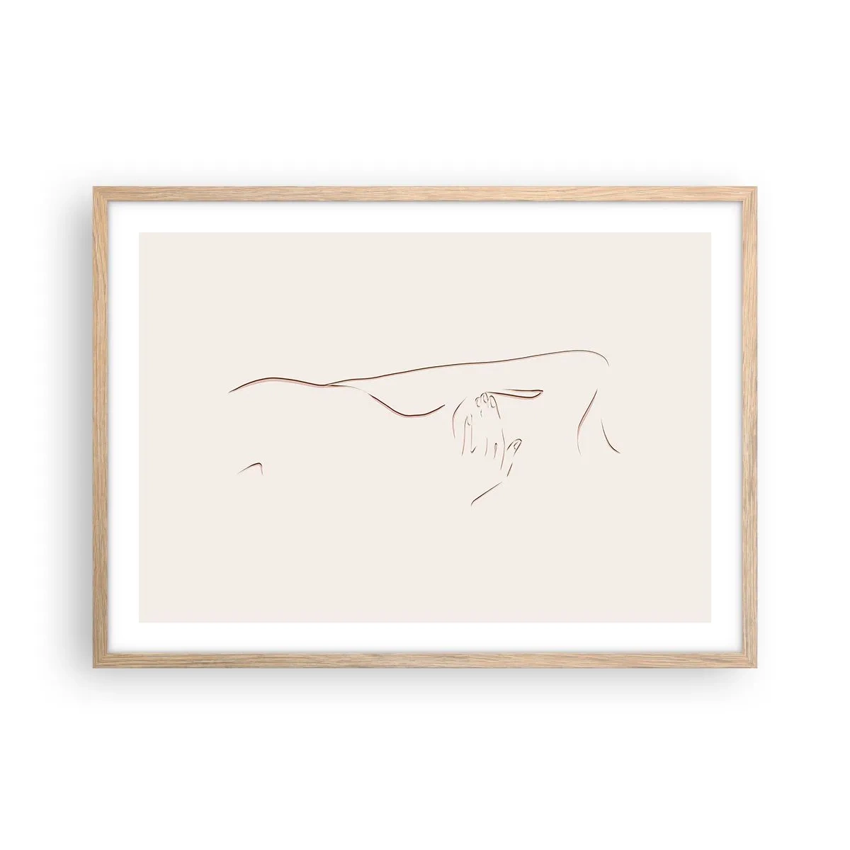 Plakat i ramme af lyst egetræ - Begærets form - 70x50 cm
