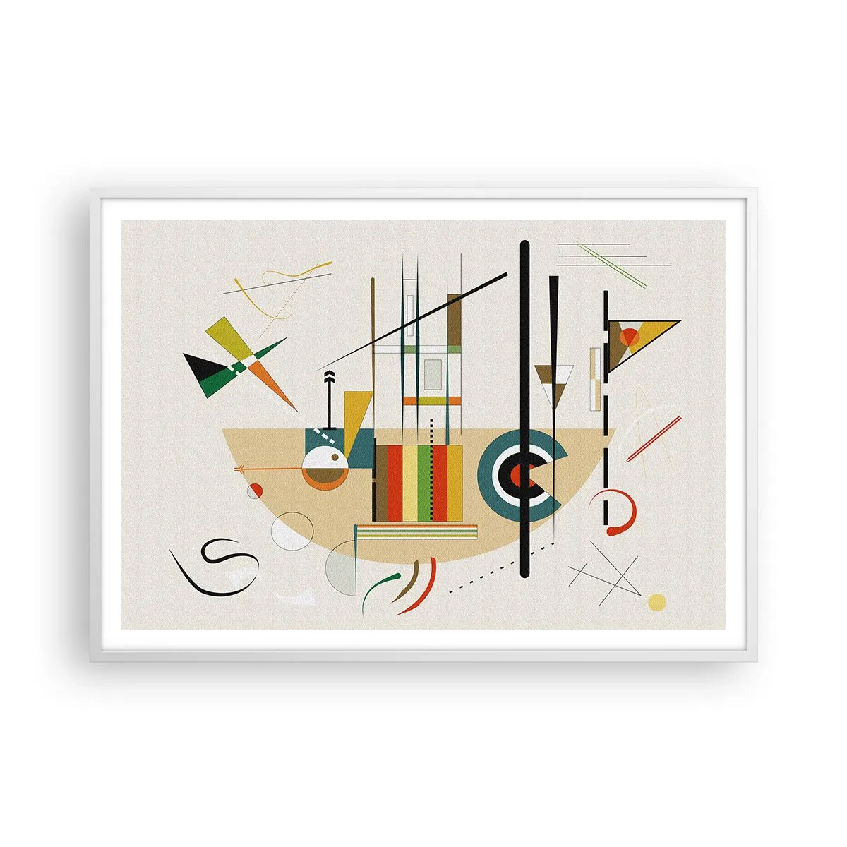 Plakat i hvid ramme - Og verden griner - 100x70 cm