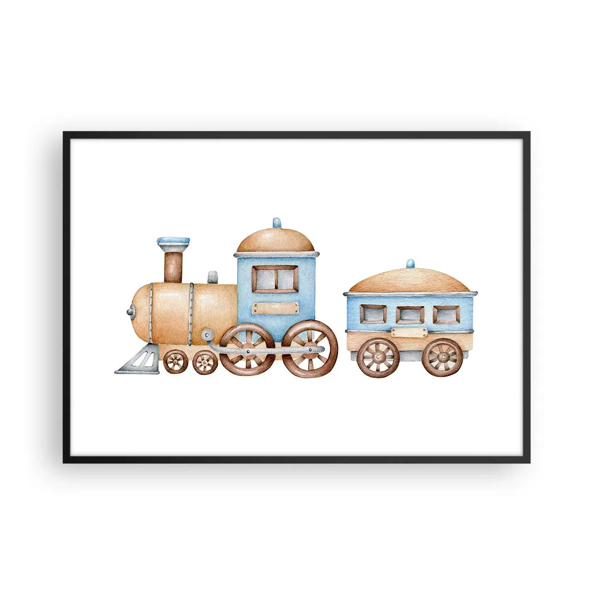 Plakat i sort ramme - Stående på stationen... - 100x70 cm