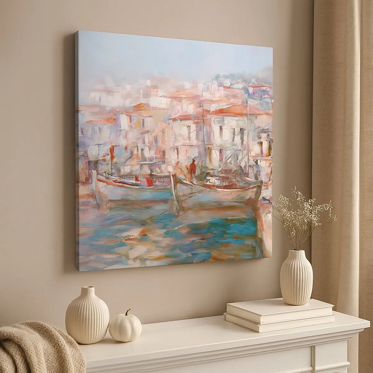 Lærredstryk - Billede på lærred - Pastelfarvede helligdage - 30x30 cm