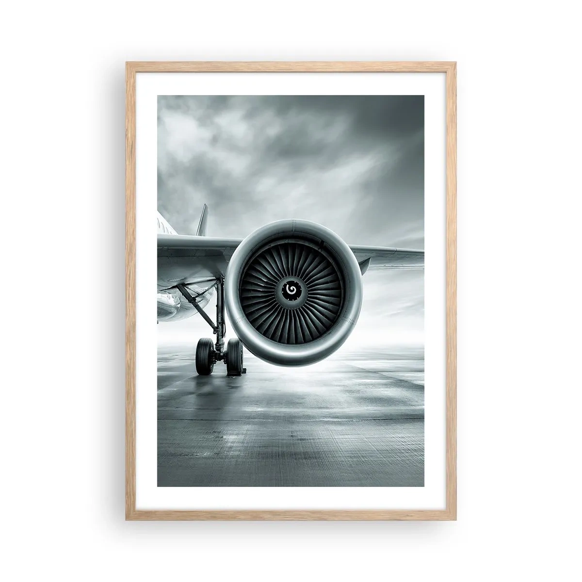 Plakat i ramme af lyst egetræ - Der er kraft! - 50x70 cm