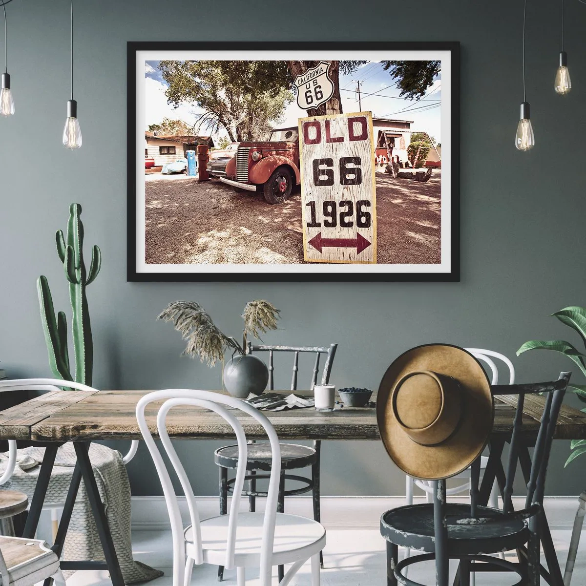 Plakat i sort ramme - En legende om det amerikanske landskab - 70x50 cm