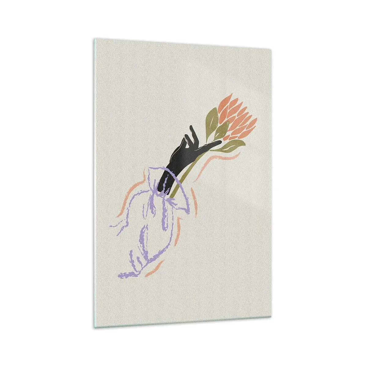 Billede på glas - En søsterlig berøring - 70x100 cm