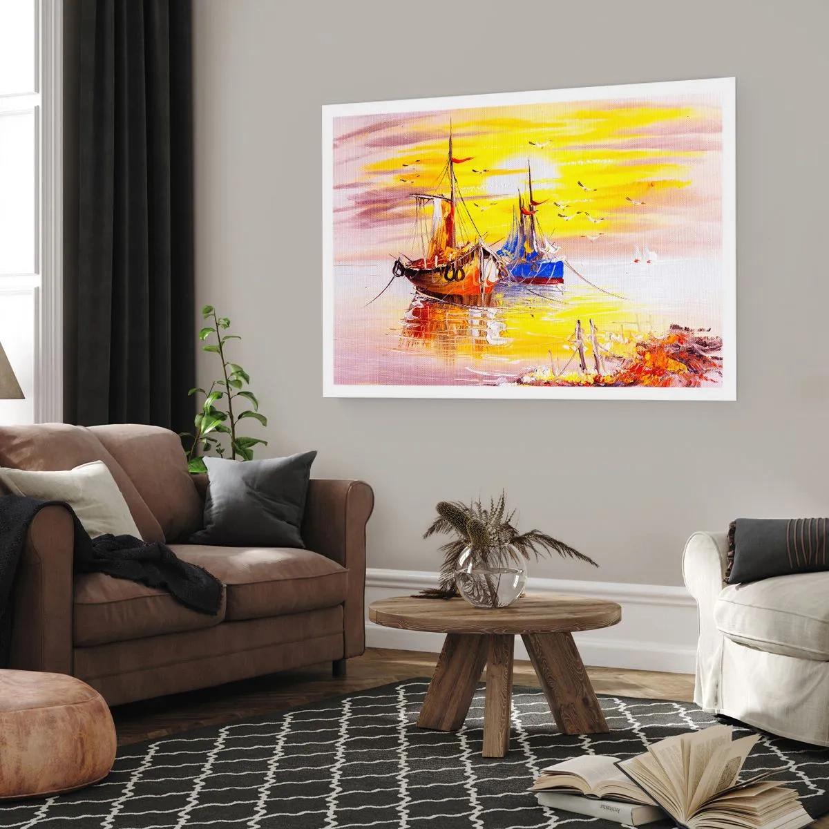 Plakat - Et velfortjent hvil i havnen - 50x40 cm