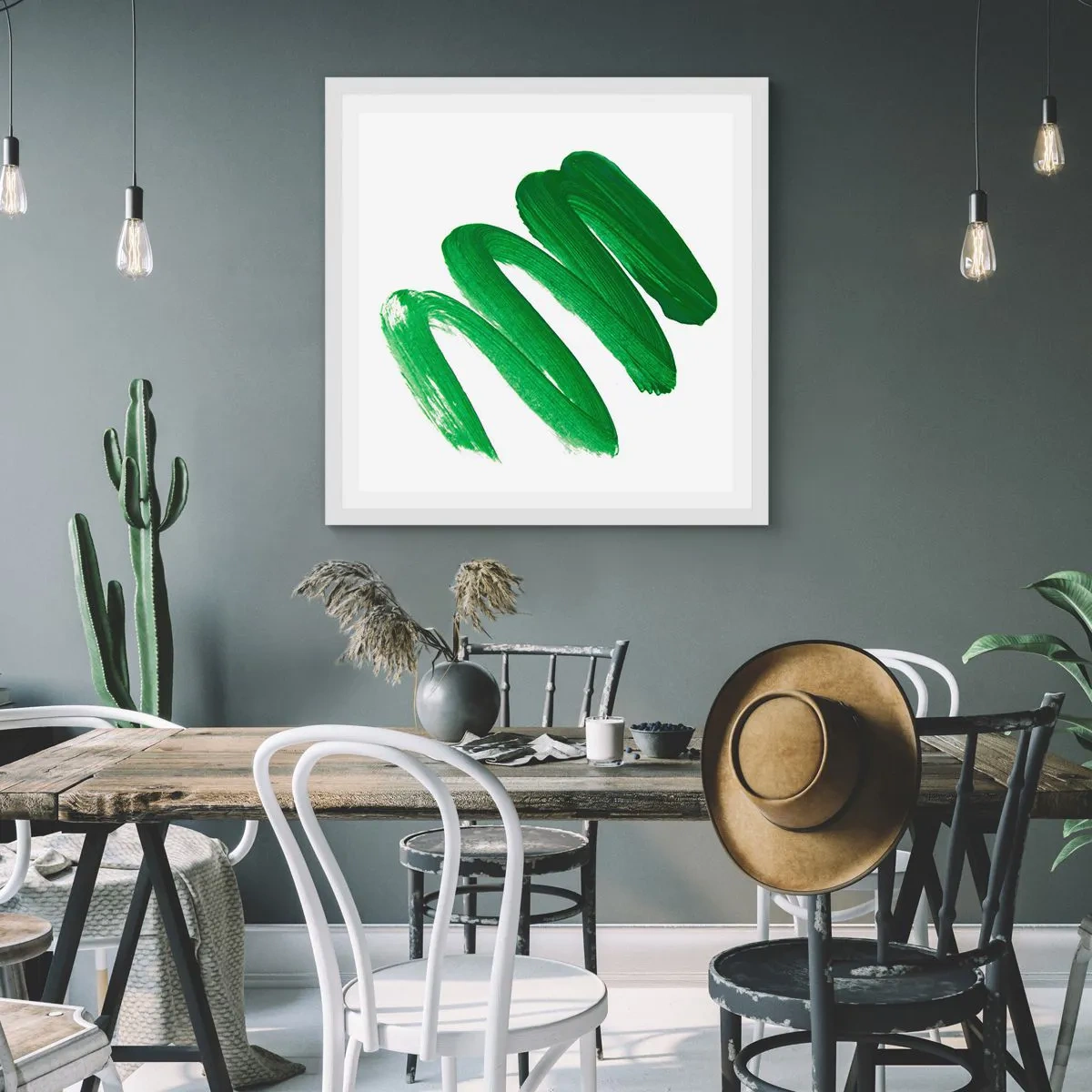 Plakat i hvid ramme - En grøn vittighed - 50x50 cm