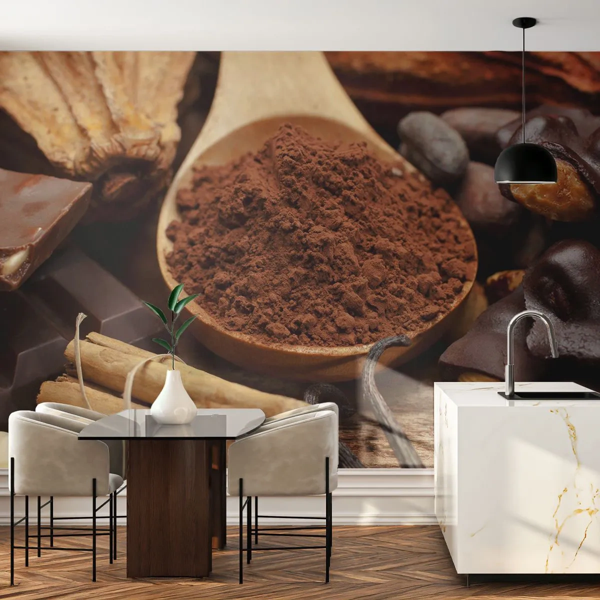 Fototapet Premium Canvas - Bedst mod tristhed - Gastronomi, Chokolade, Kaffe - 200x140 cm