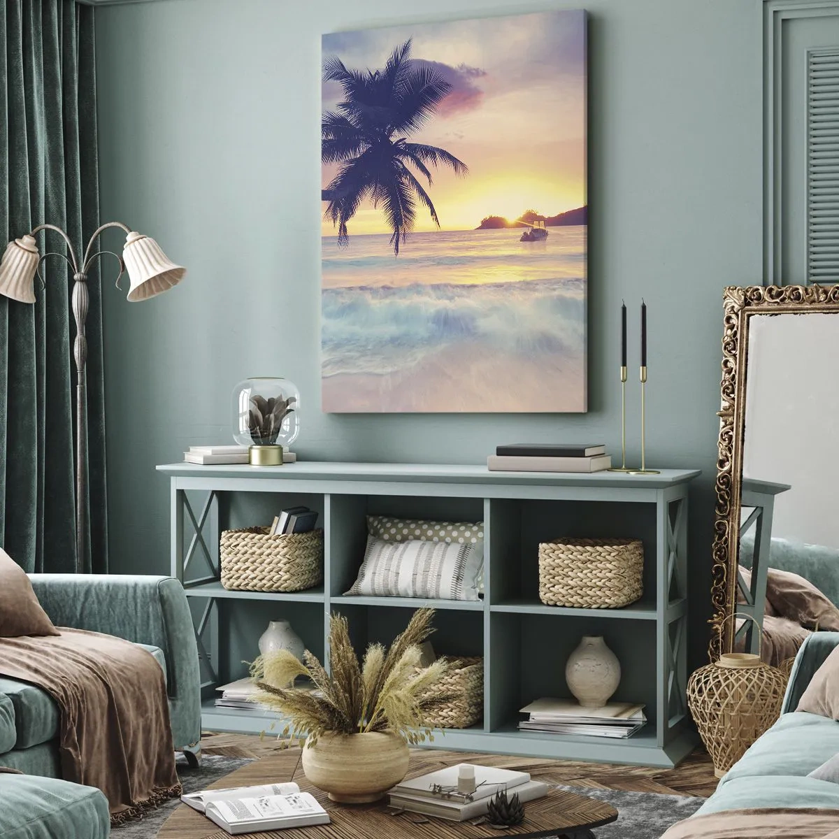 Lærredstryk - Billede på lærred - En aften i bugten - 50x70 cm