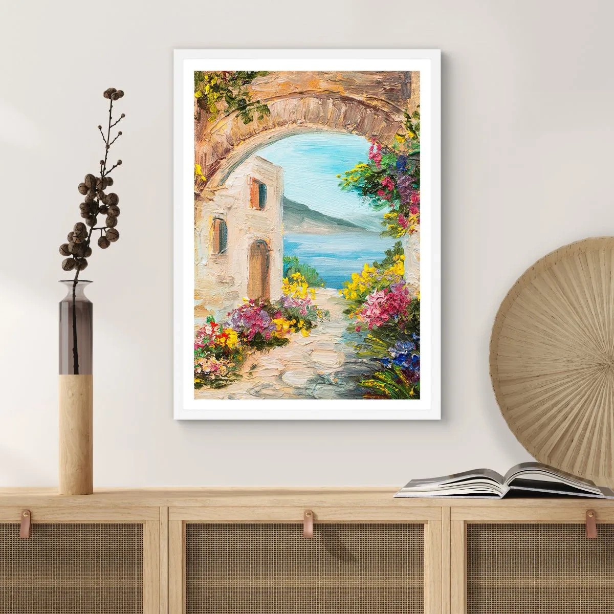 Plakat i hvid ramme - Charmen af kystlandskabet - 30x40 cm