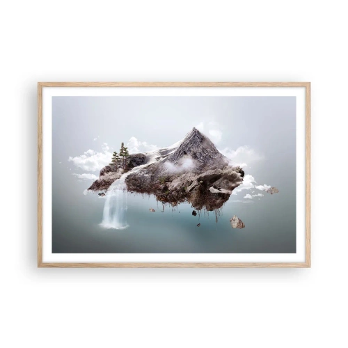 Plakat i ramme af lyst egetræ - Set gennem en surrealists øjne - 91x61 cm