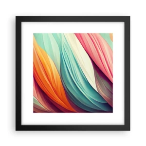 Plakat i sort ramme - Regnbuevævning - 30x30 cm