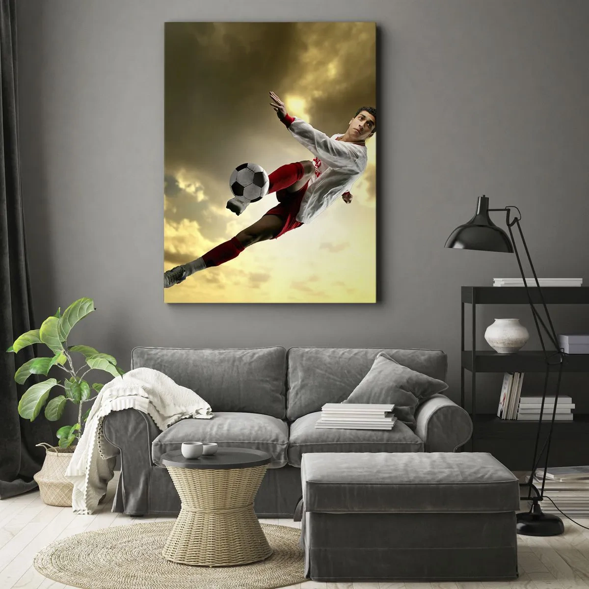 Lærredstryk - Billede på lærred - Fodboldhimlen - 45x80 cm