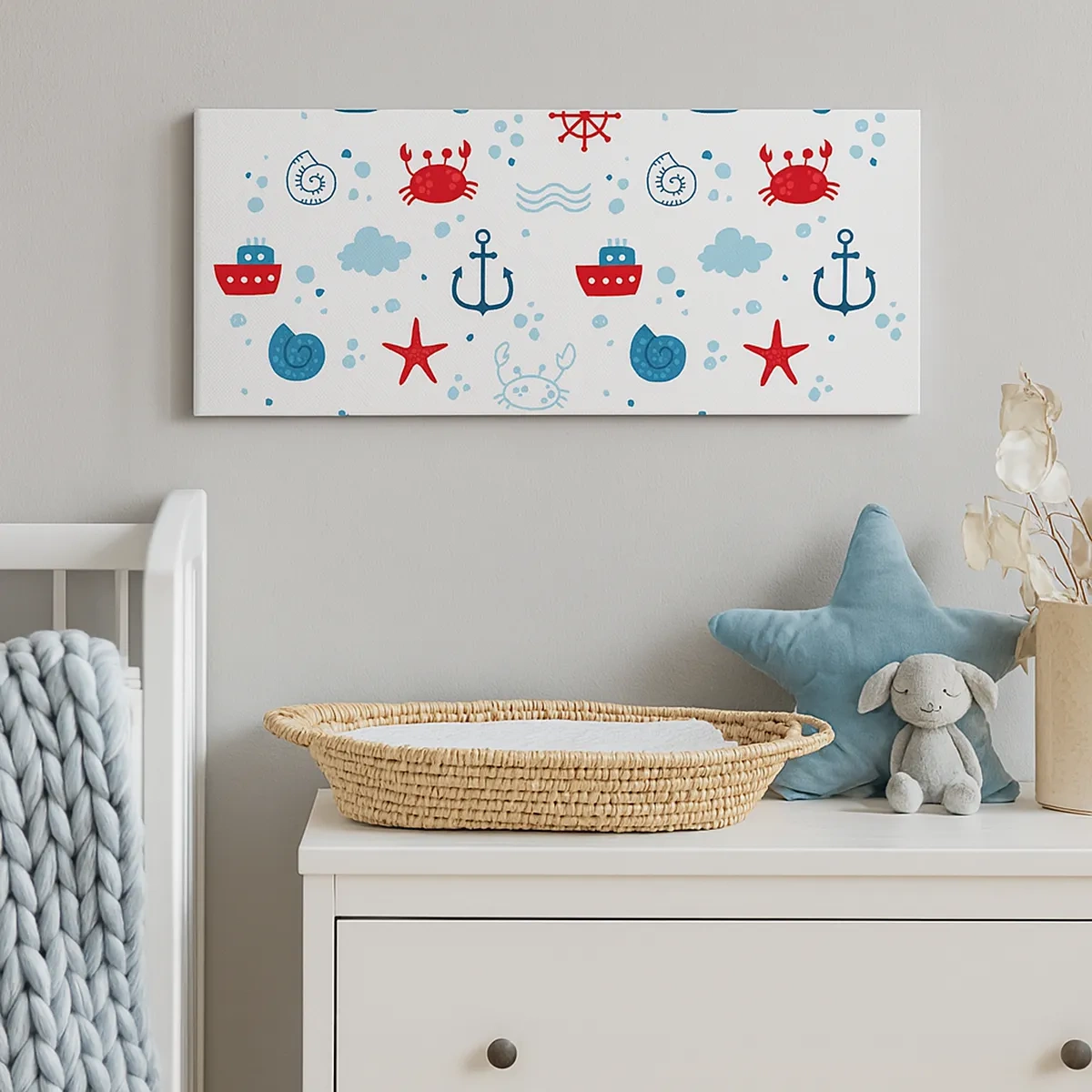 Lærredstryk - Billede på lærred - En fortælling om havet - 30x30 cm