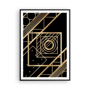 Plakat i sort ramme - Gylden geometri - 70x100 cm