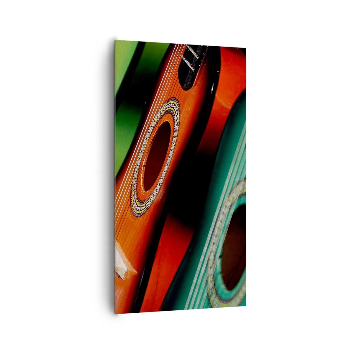 Lærredstryk - Billede på lærred - Guitaren har mange farver - 65x120 cm