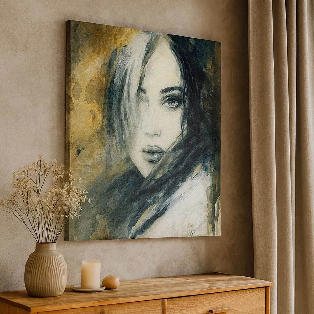 Lærredstryk - Billede på lærred - mere uskyldig eller sensuel? - 30x30 cm